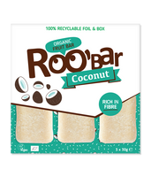 Roo'bar Kokosnøtt 3 x 30 g ØKO