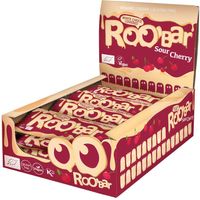 Roo'bar Surkirsebær med hvit glasur - 30g ØKO