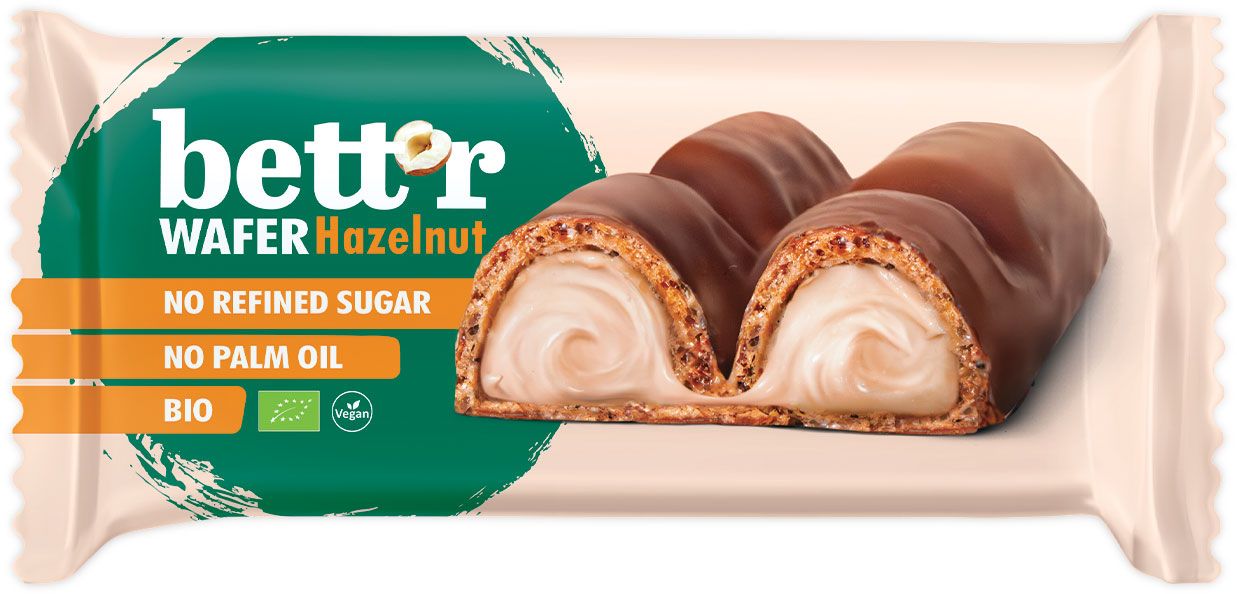 Bett'r Bio-vaffelbar med hasselnøttkrem ØKO