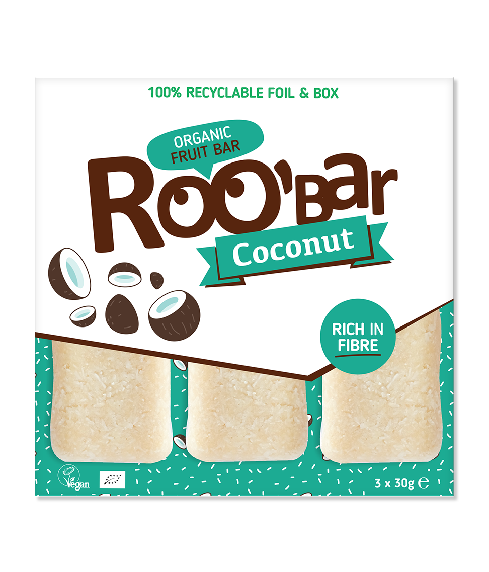 Roo'bar Kokosnøtt 3 x 30 g ØKO