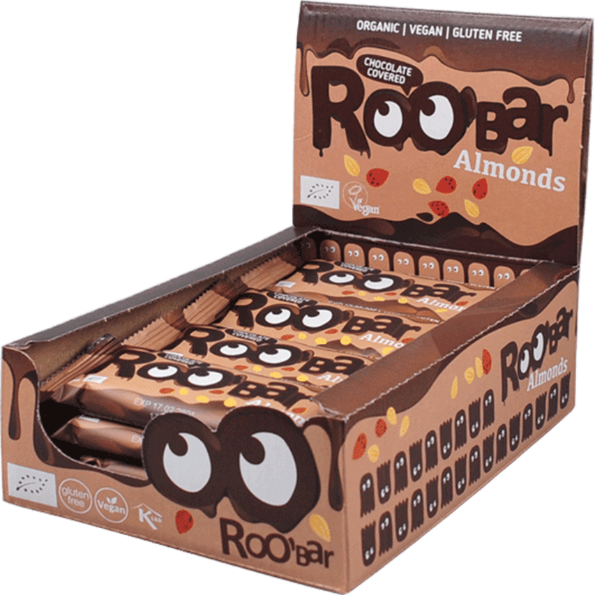 Roo'bar Mandler med sjokolade - 30g ØKO